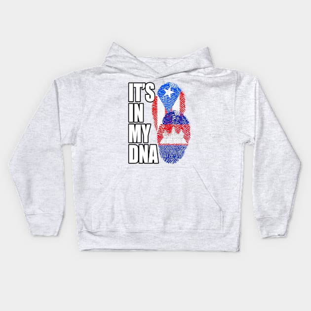 Cambodian And Puerto Rican Mix DNA Flag Heritage Gift Kids Hoodie by Just Rep It!!